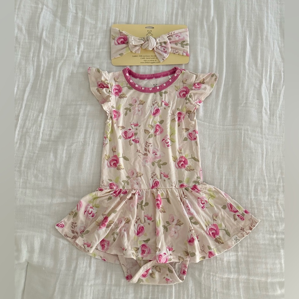 Floral Twirl Romper & Bow - Toddler